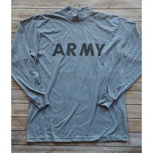 Vintage Army Akwa Tek Made In USA Logo Gray Long Sleeve Medium A2